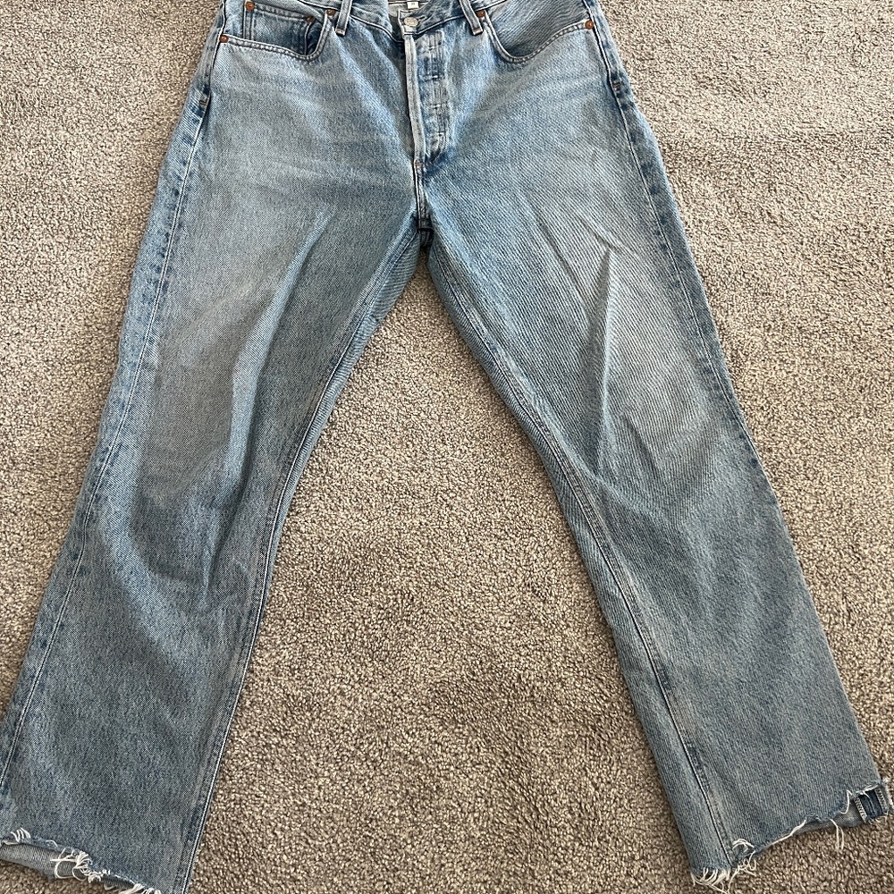 AGOLDE Riley High Rise Straight Crop Jeans